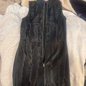 Black Sleeveless jumpsuit with Front Zipper